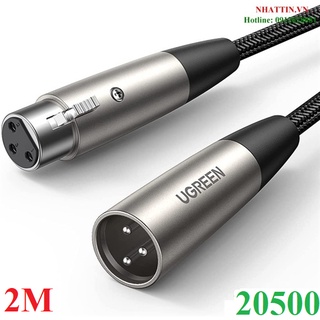 Cáp nối dài XLR 3pin âm dương bọc lưới dài 2m chính hãng Ugreen 20500 cao cấp