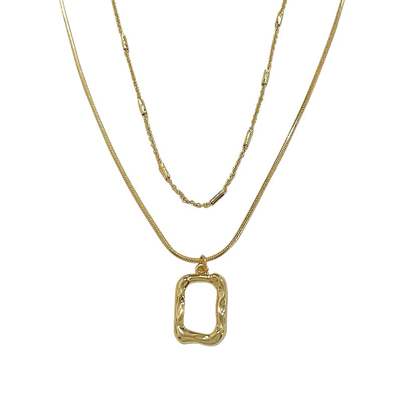 Vòng cổ Thép Titan Mặt Vuông Đơn Giản Thời Trang Mùa Hè 2023