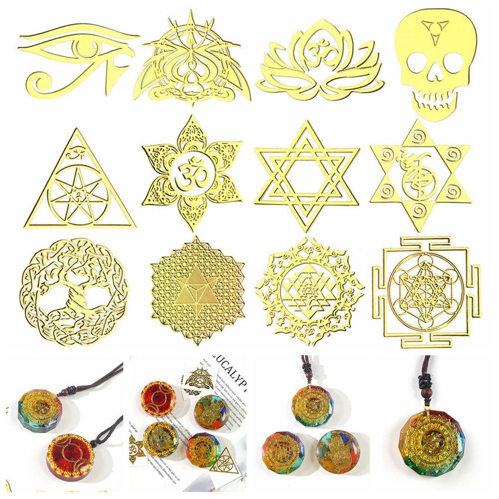 KUNHEV Bộ 7 Miếng Dán Chakra Hình Kim Tự Tháp Dùng Trang Trí DIY