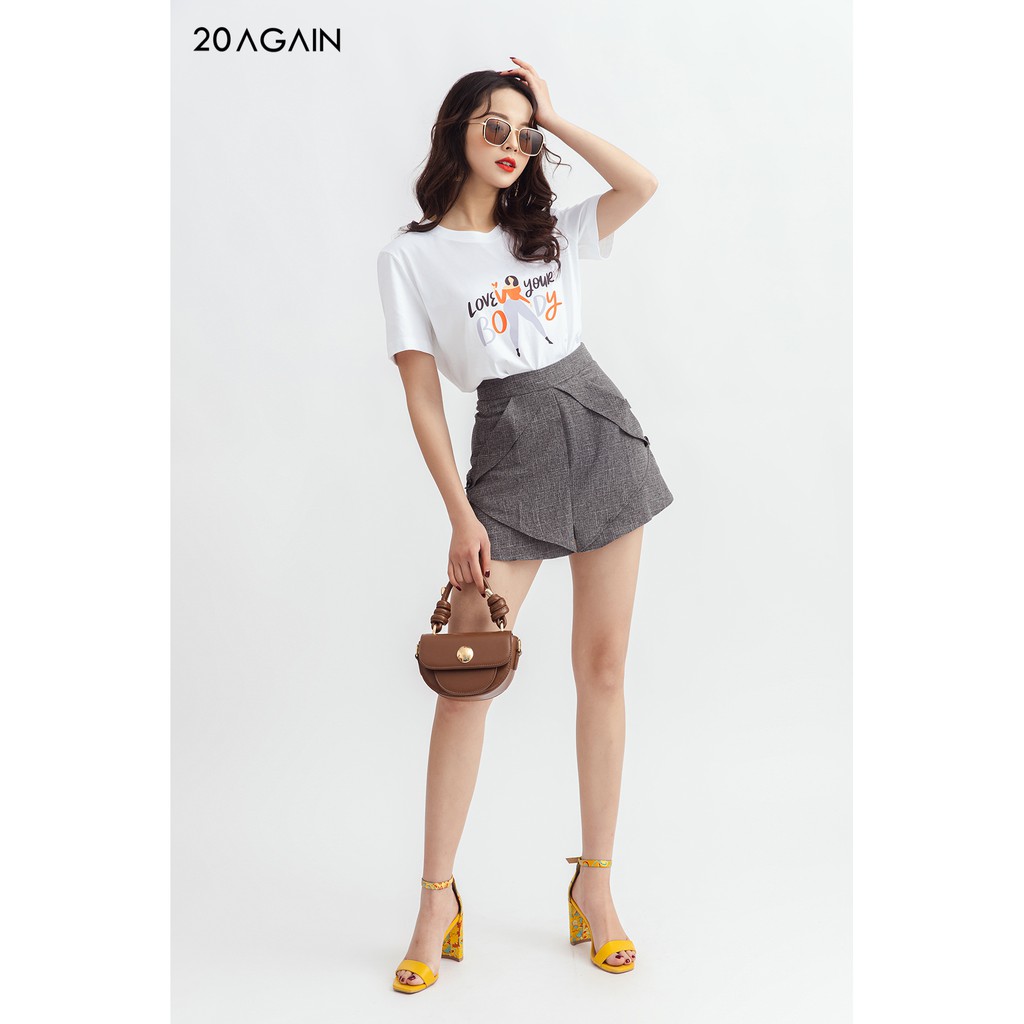 [Mã WABRAG99 giảm 10% đơn 99K] Quần short vải giả váy tà rời 20AGAIN thiết kế mới mẻ cá tính năng động SVA1143 | BigBuy360 - bigbuy360.vn