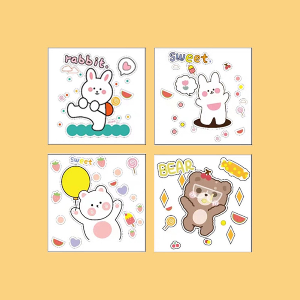 Bộ 4 miếng dán họa tiết hoạt hình 3d dễ thương chống thấm nước