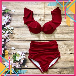 Bikini 2 Mảnh Cạp Cao, Đồ Tắm 2 Mảnh Bèo Tay