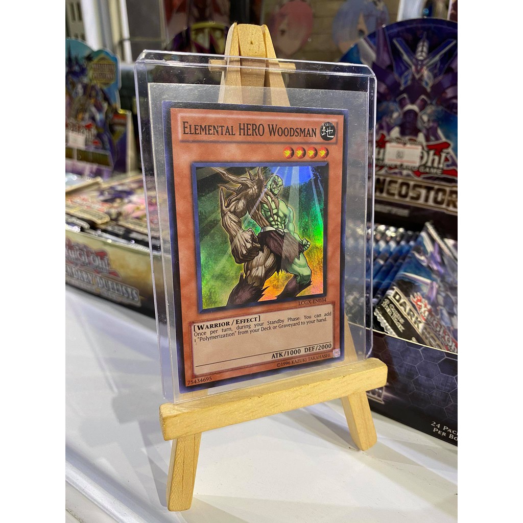 Lá bài thẻ bài Yugioh Elemental HERO Woodsman – Super Rare - Tặng bọc bài nhựa bảo quản