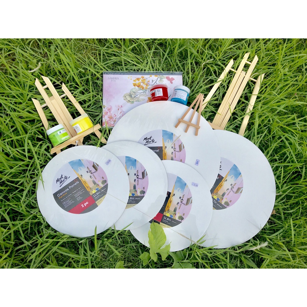 [Mã LIFEBOOK1 giảm 30K đơn 150K] [SUMMER] Canvas hình tròn Mont Marte, Canvas Panels 30cm/40cm