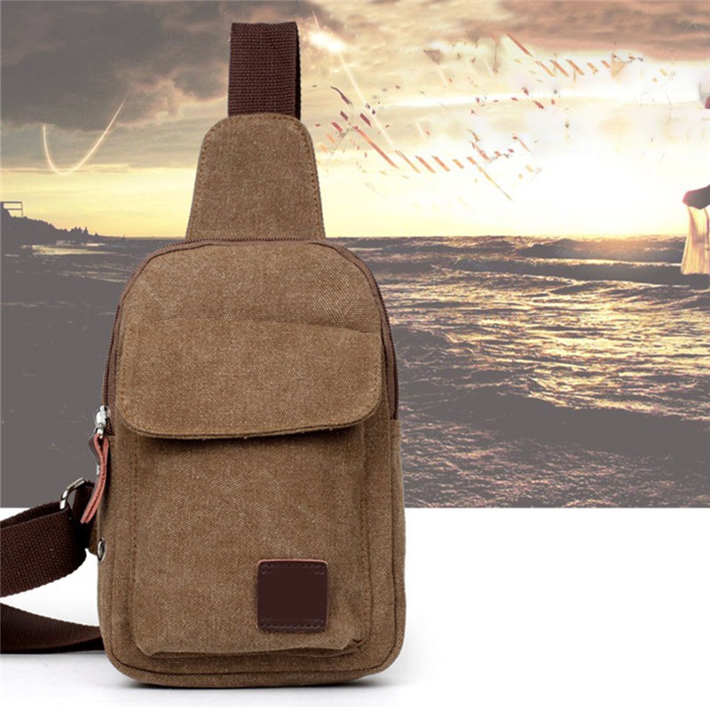 Fashion Men's Backpack Fashion Chest Bag Shoulder Messenger Canvas Casual Bag