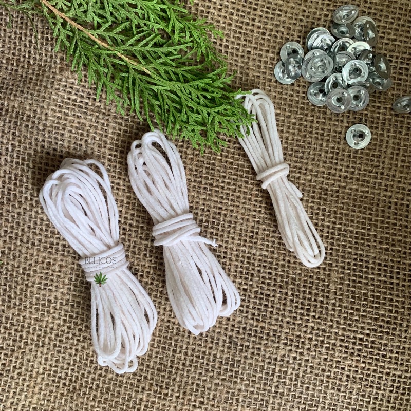 Combo 100g bấc cotton kèm 15 đế sắt