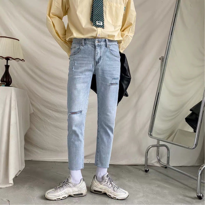 QUẦN JEANS CO DÃN RÁCH GỐI (có hình chụp thật)