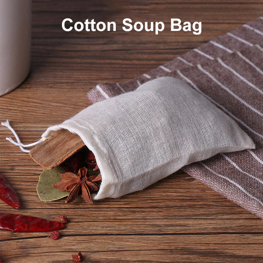 [ Nhiều size] Túi Lọc Bã Hoa Quả, Lọc Trà, Lọc Sữa Hạt Bằng Vải Cotton Có Dây Rút Tiện Dụng