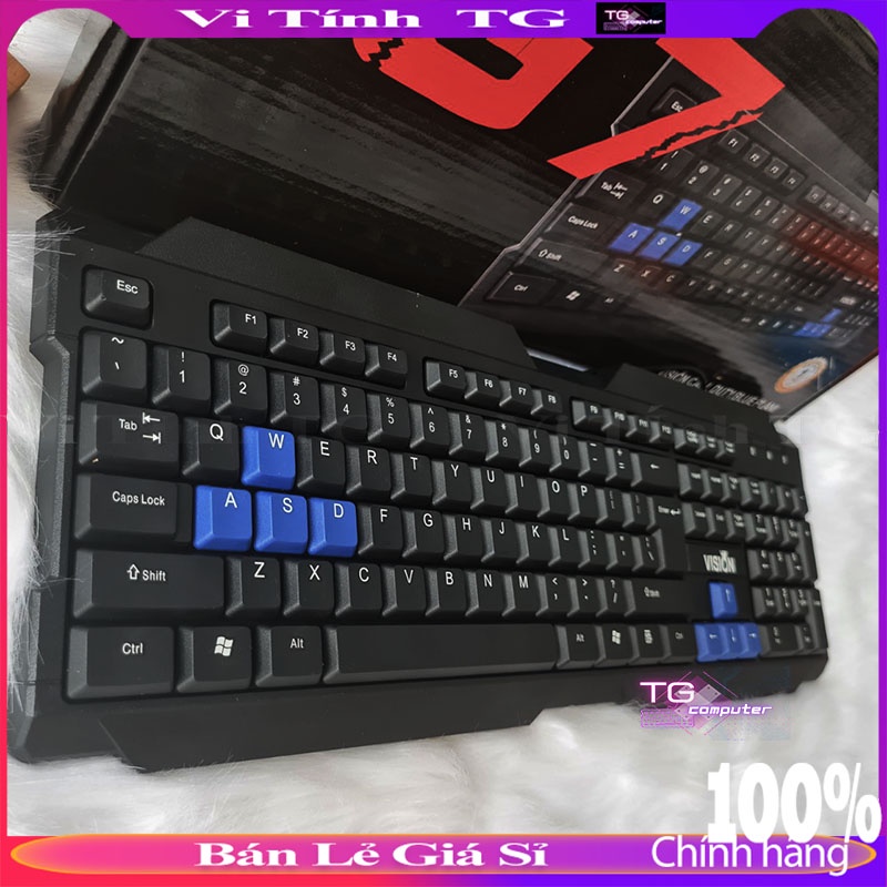 Bàn phím máy tính có dây giá rẻ dùng văn phòng màu đen - Vi tính TG Vision G7