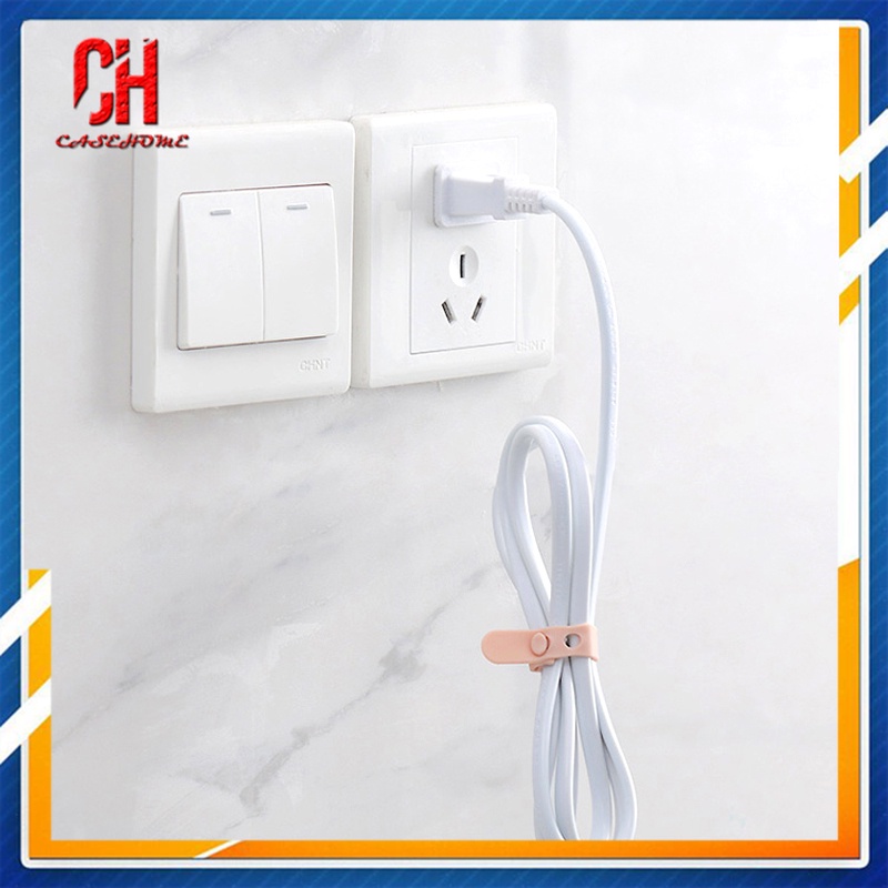 Dụng cụ quấn dây cáp tai nghe điện thoại bằng silicon màu trơn đa năng
