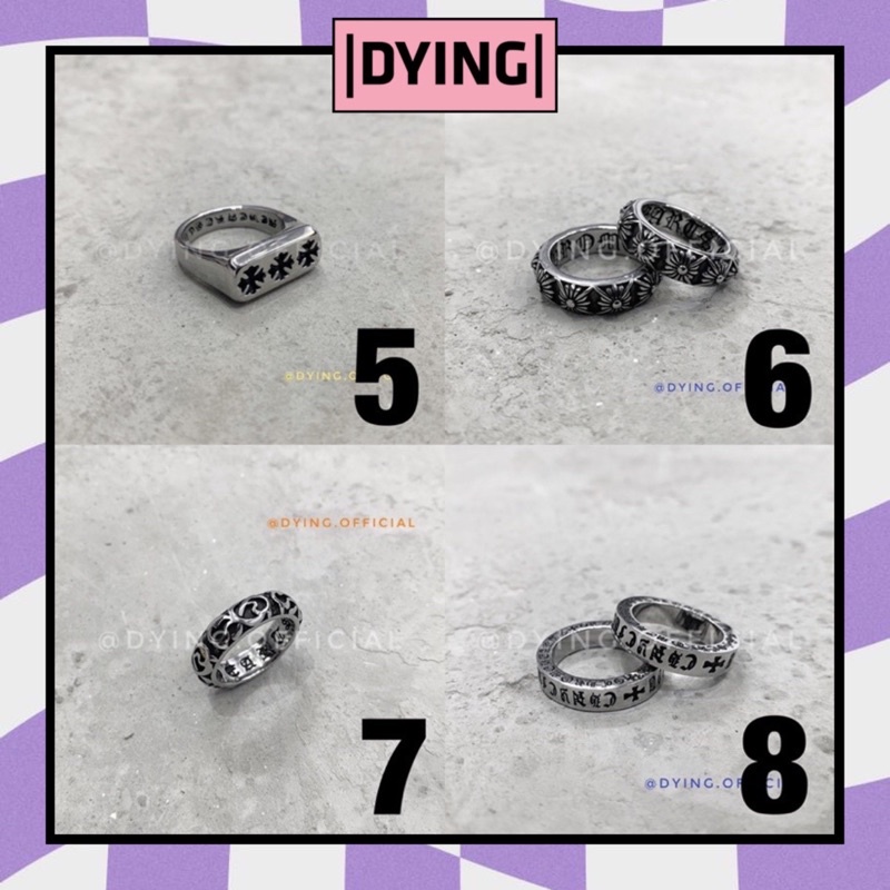 Nhẫn CHROME HEART Phong Cách HIPHOP- Thép Titan KHÔNG RỈ