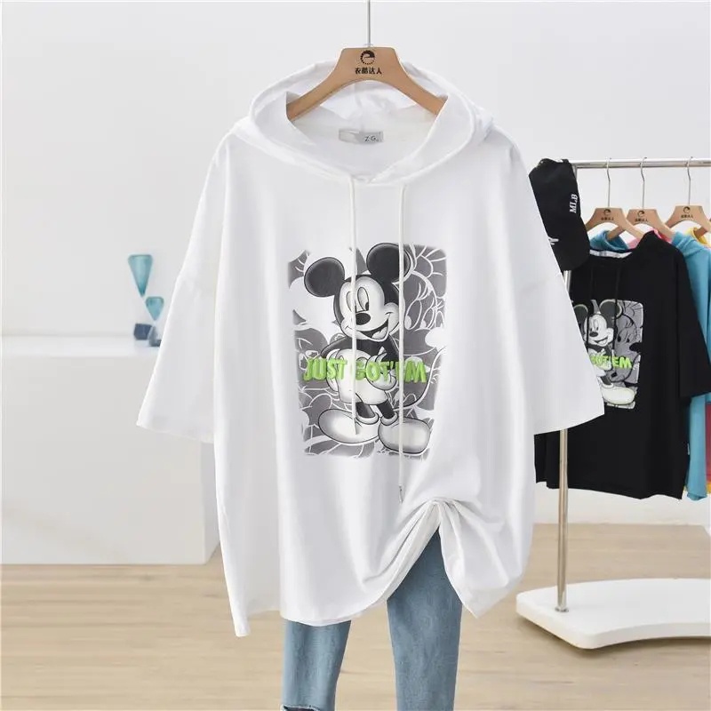 Áo Thun Tay Ngắn Có Mũ Trùm Plus Size C9075Kg 50-150KG