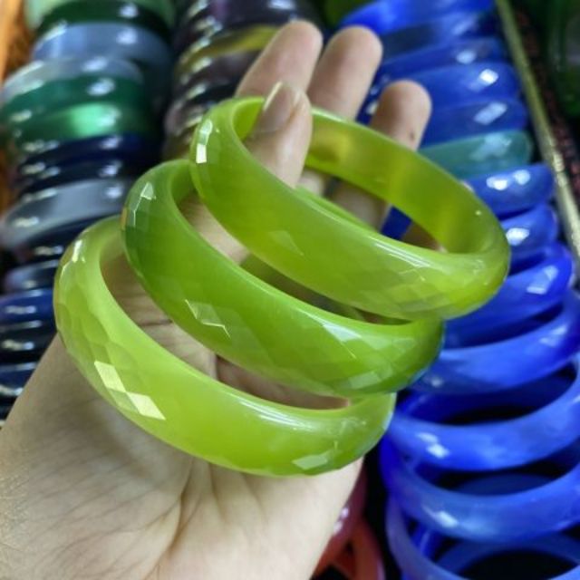 Vòng Tay Bản Liền Mắt Mèo Cắt Giác Cạnh