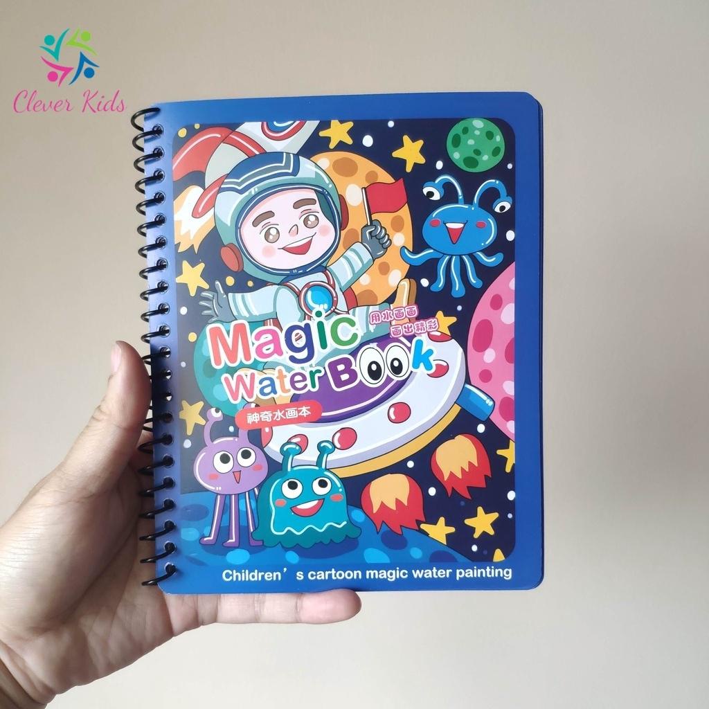 Tranh tô màu nước ma thuật thần kì không dính bẩn tay nhiều chủ đề tự xóa dùng được nhiều lần cho bé