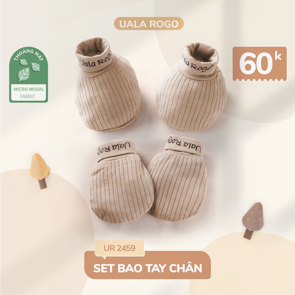 Set bao tay chân UalaRogo chất liệu Modal 5 màu cho bé