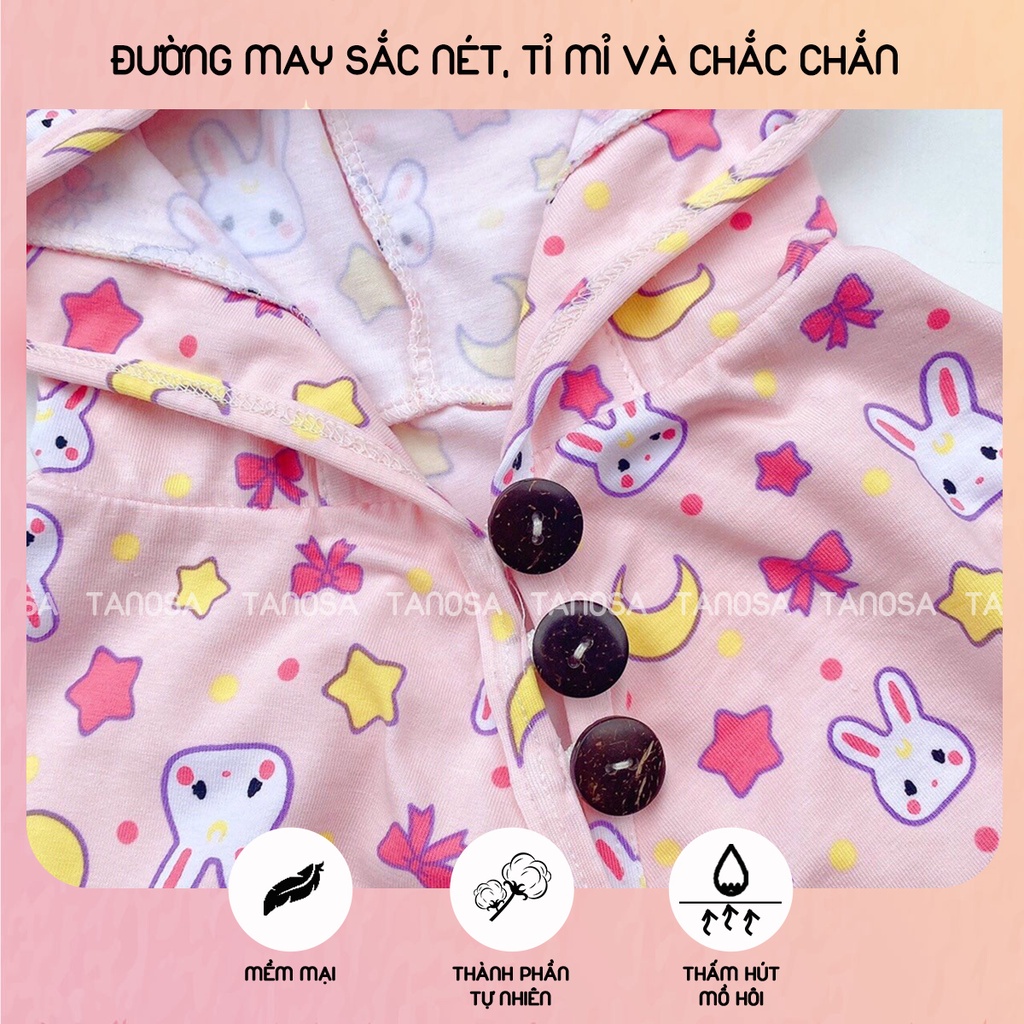 Áo choàng chống nắng cánh dơi cho bé chất liệu cotton cao cấp 4 chiều Tanosa