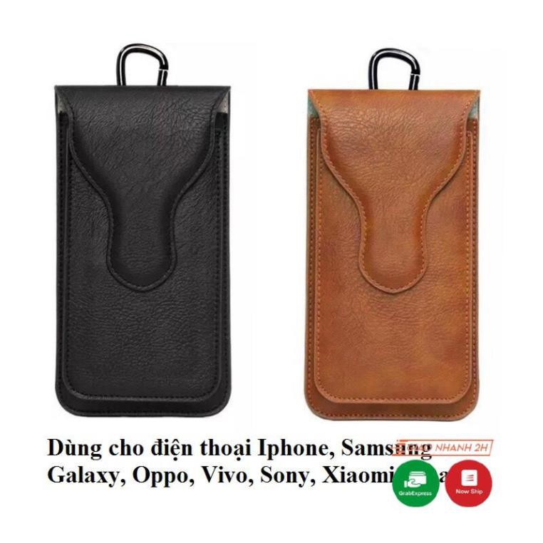 Bao da đeo thắt lưng điện thoại 2 ngăn cho Iphone, Samsung, Oppo, Vivo, Sony, Xiaomi, huawei size từ 5 inch đến 6.5 inch