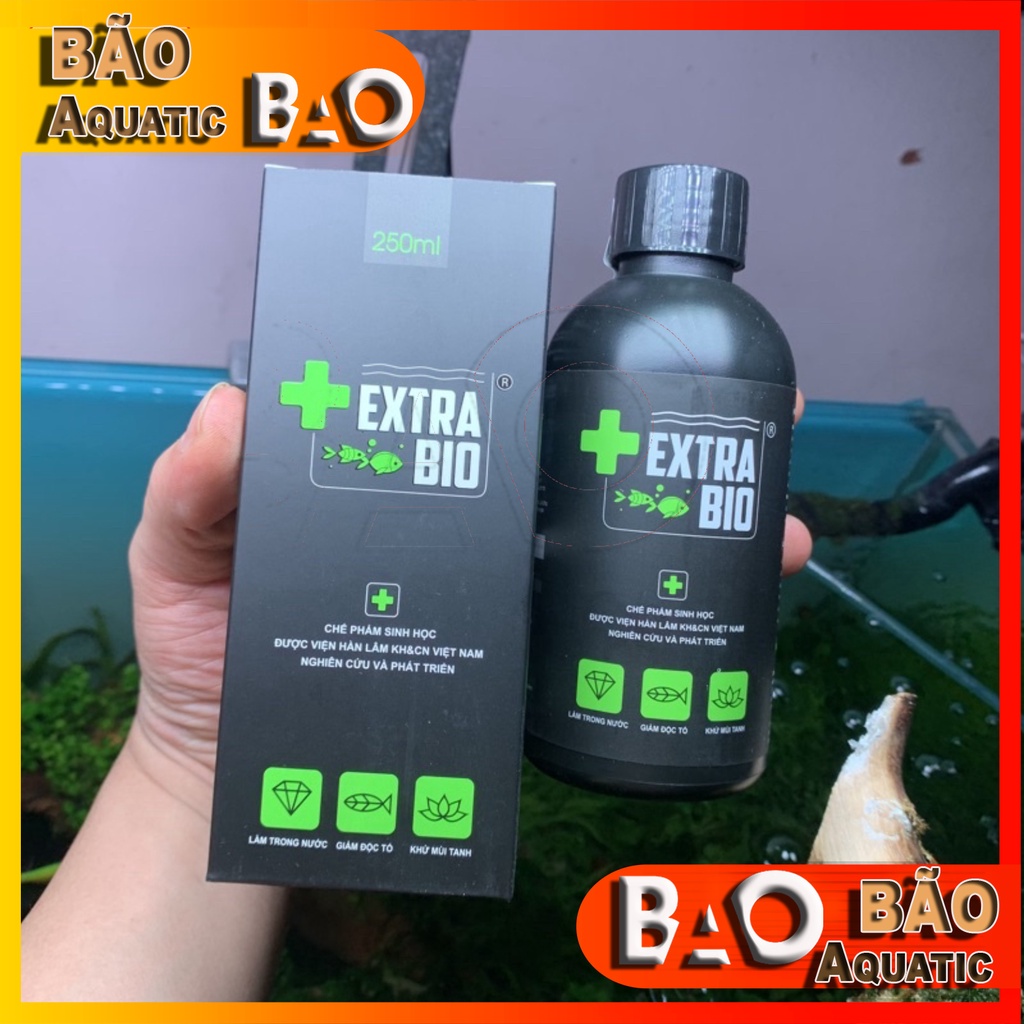 EXTRA BIO CHAI 250ML Vi sinh làm trong nước, khử tanh hôi bể cá, hồ cá cảnh