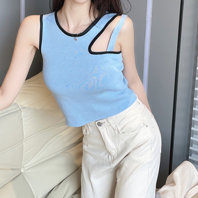 Áo Lửng Hai Dây Dệt Kim Thời Trang Quyến Rũ Dành Cho Nữ