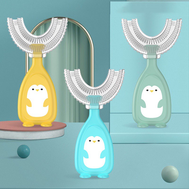 2-12 Tuổi Trẻ Em 360° Bàn Chải Đánh Răng Silicone Hình Chữ U Cho Bé