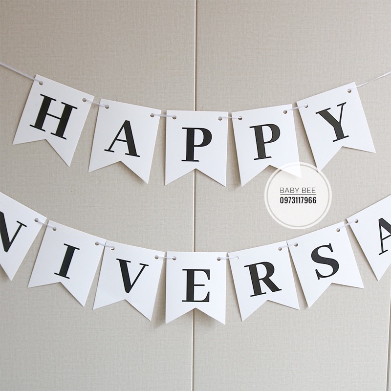 Dây Chữ Giấy HAPPY ANNIVERSARY Nhiều Mẫu