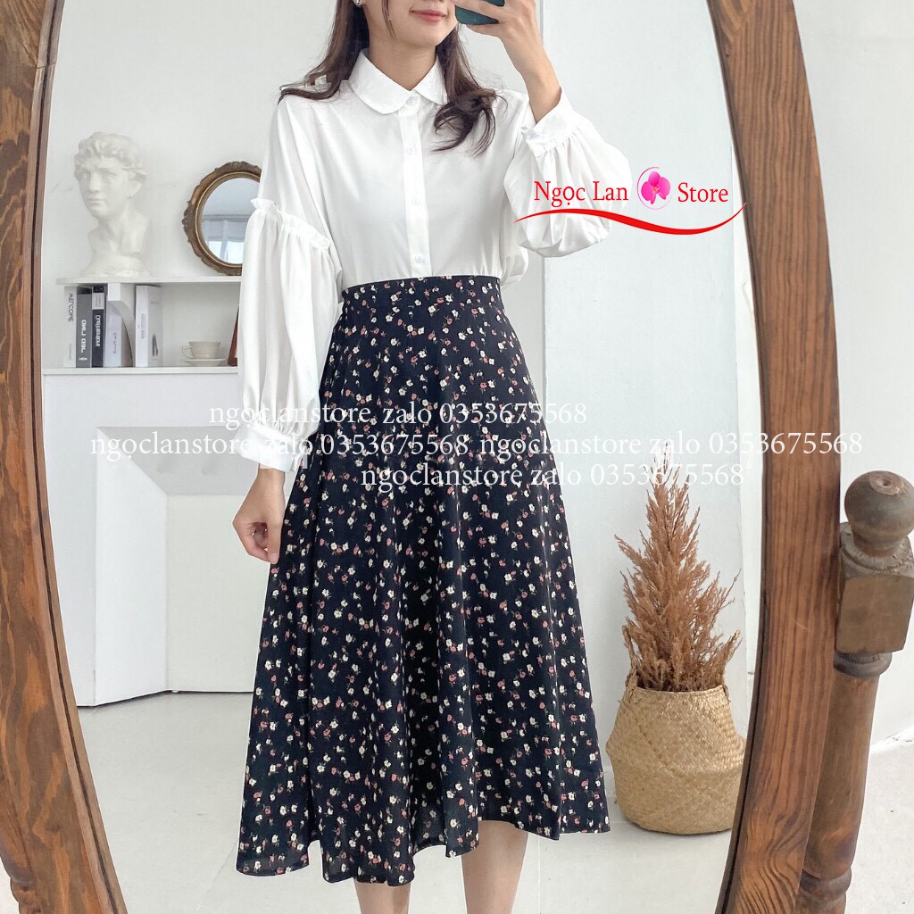 chân váy họa tiết hoa nhí 2 lớp siêu xinh | BigBuy360 - bigbuy360.vn