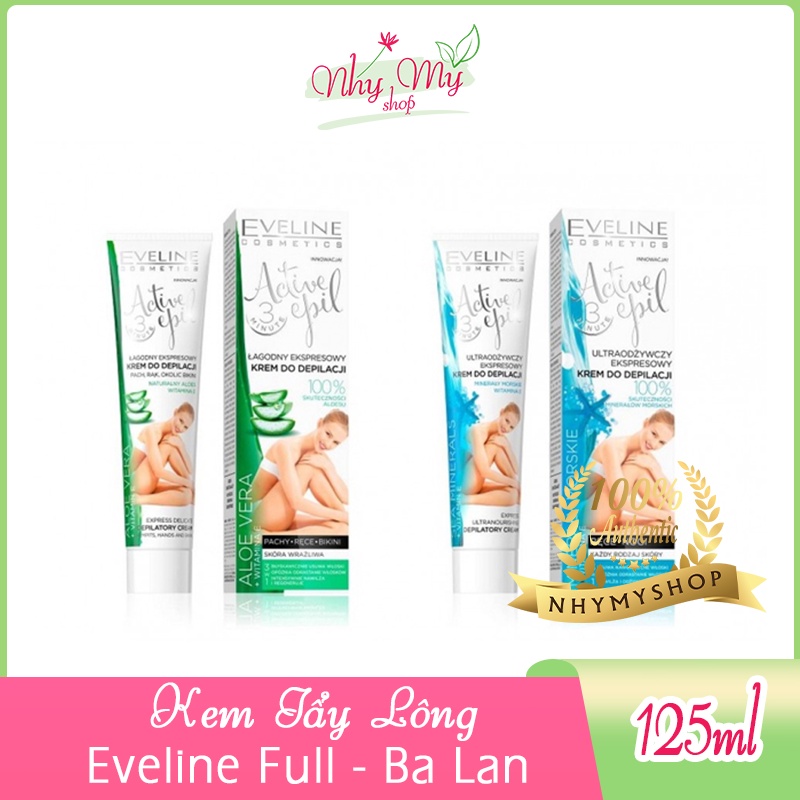 Kem tẩy lông Eveline 9 in1 Bio, Active Hữu Cơ 125ml