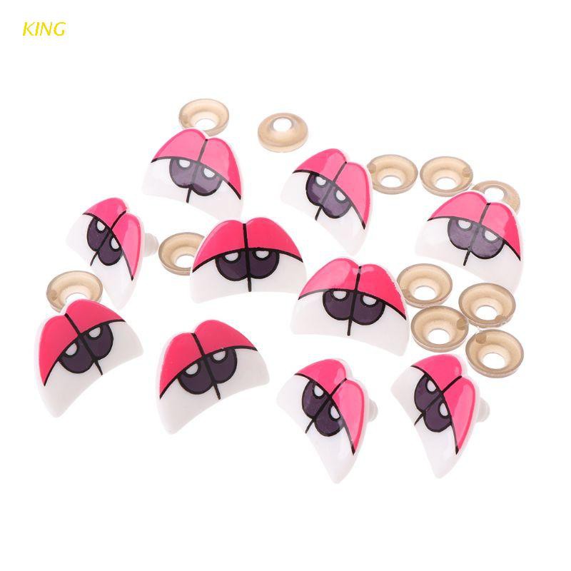 KING 10pcs Cute Cartoon Safety Doll Eyes For Toy Bear Dolls Puppet Stuffed Animal Crafts Children DIY With Washers