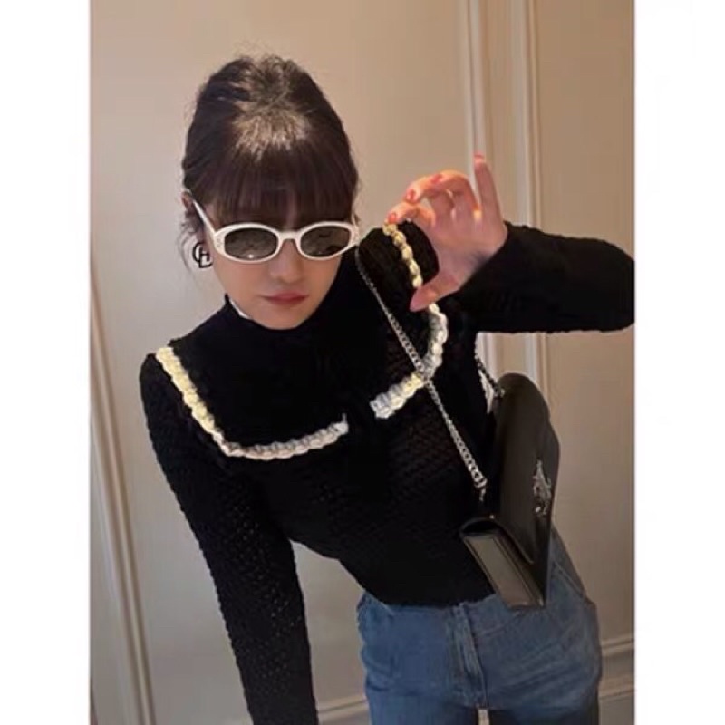 |ETIN JEANS| Set áo len tiểu thư + jeans ống loe ROSE BLACKPINK TLÉA