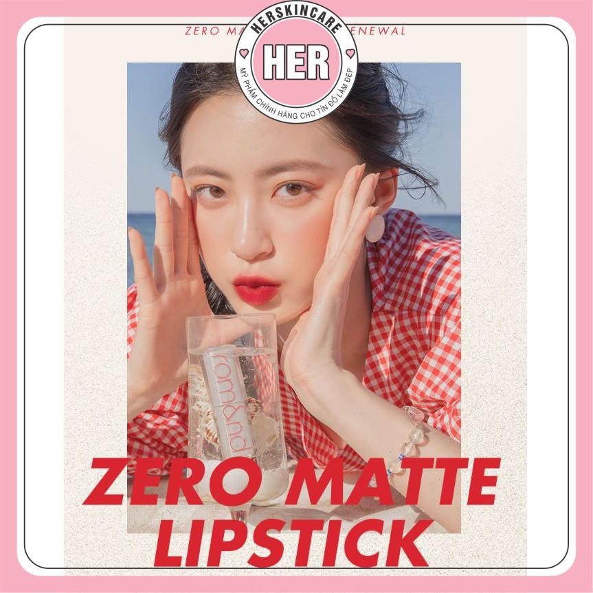 [New][Shell Beach Nude Collection] Son thỏi lì Romand New Zero Matte Lipstick 3g