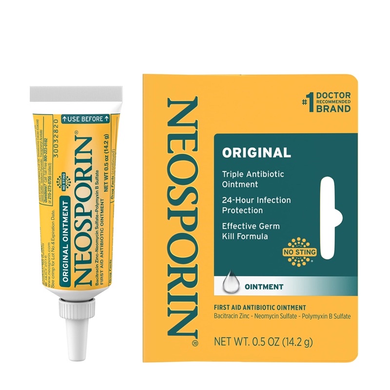 Kem Mỡ Kháng sinh Hỗ Trợ Vết Thương bỏng Neosporin Original Ointment - nhiều màu