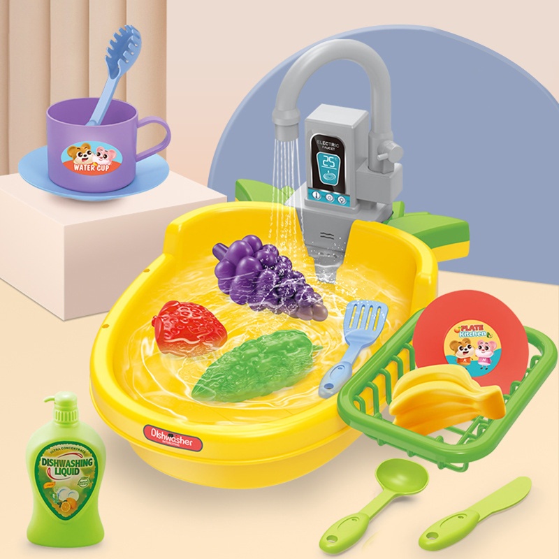 Bộ Đồ Chơi Rửa Rau Củ Quả Bằng Điện Cho Bé