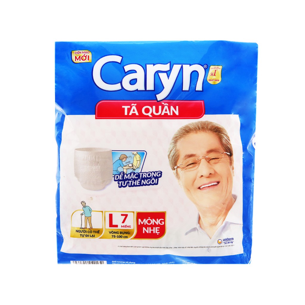 [GÓI SIÊU TIẾT KIỆM] Tã Bỉm Quần Người Lớn Caryn Mỏng Nhẹ Chống Tràn L7-L14-L28 Miếng