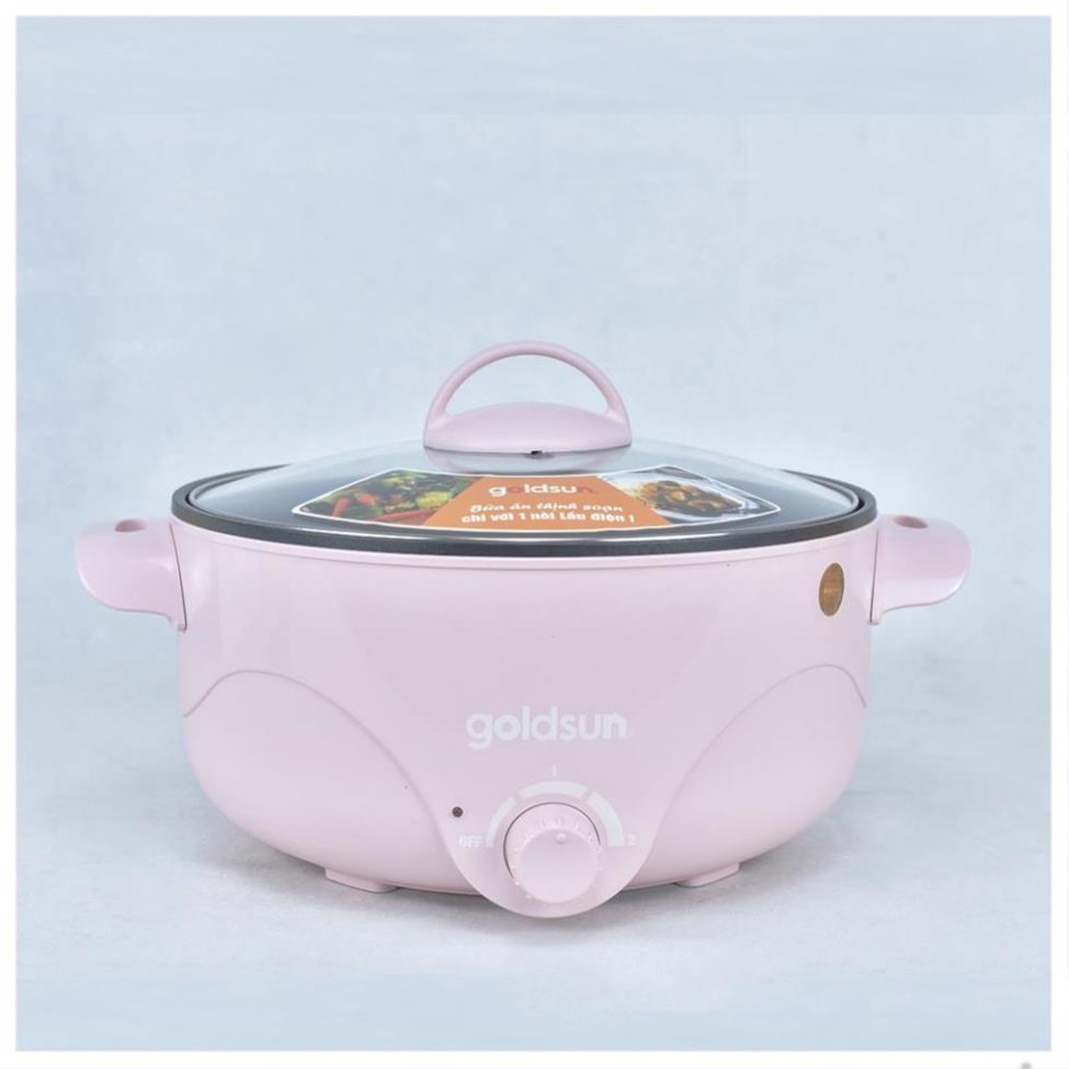 Nồi lẩu điện Goldsun GMC3000 dung tích 3L, nồi lẩu mini đa năng lòng nồi Inox chống dính tay cầm cách nhiệt BH 12 tháng