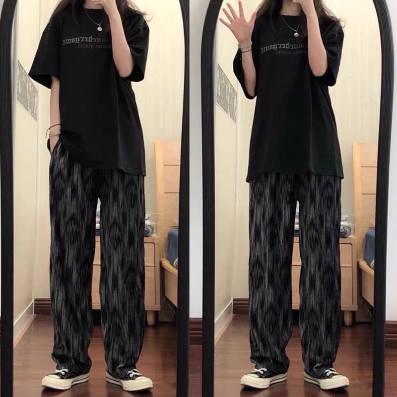 Quần Ống Suông Hoạ Tiết 3D Unisex