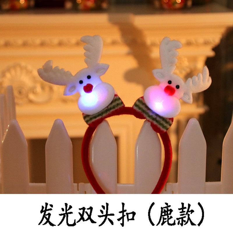 Băng Đô Cài Tóc Hình Ông Già Noel / Người Tuyết / Gấu Tuần Lộc Có Đèn LED Phát Sáng Dành Cho Trẻ Em Dịp Giáng Sinh Năm Mới