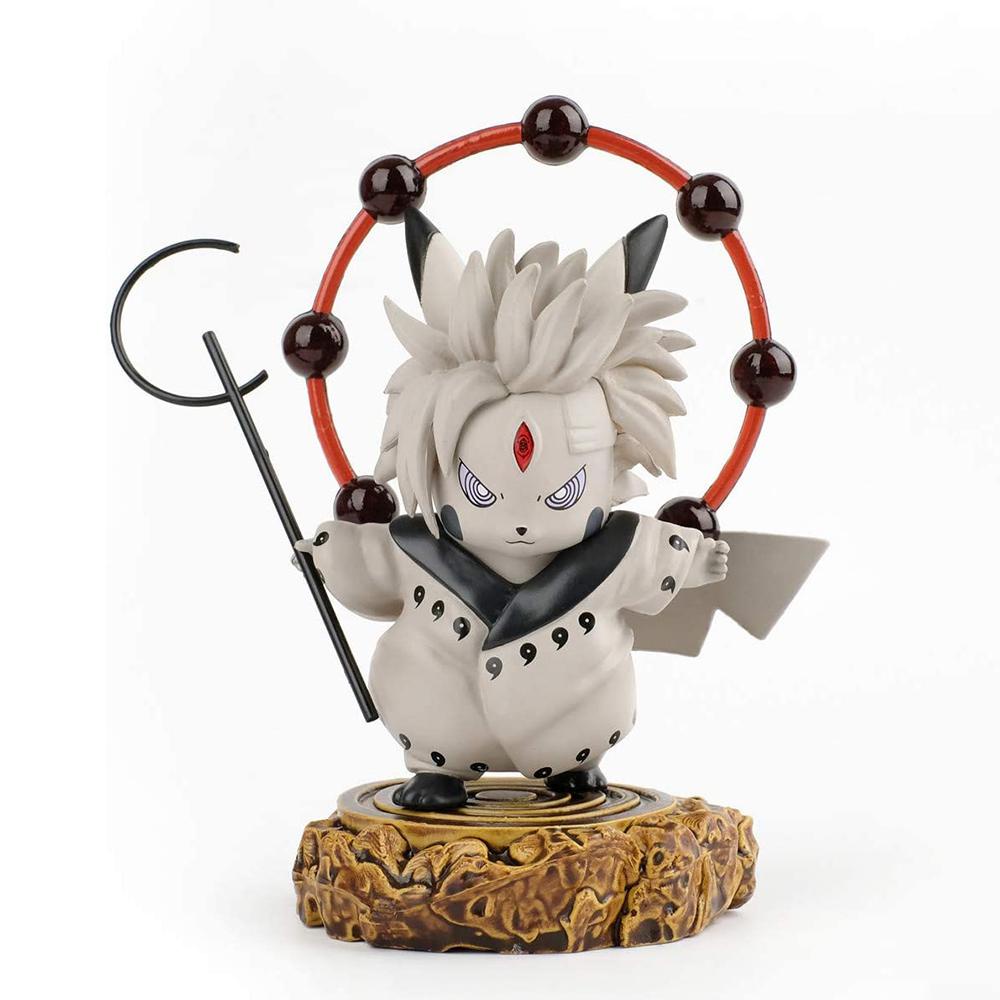 Anime Pikachu Cosplay Naruto SASUKE KAKASHI Madara PVC Action Figure Figurines Toy Model Toy
