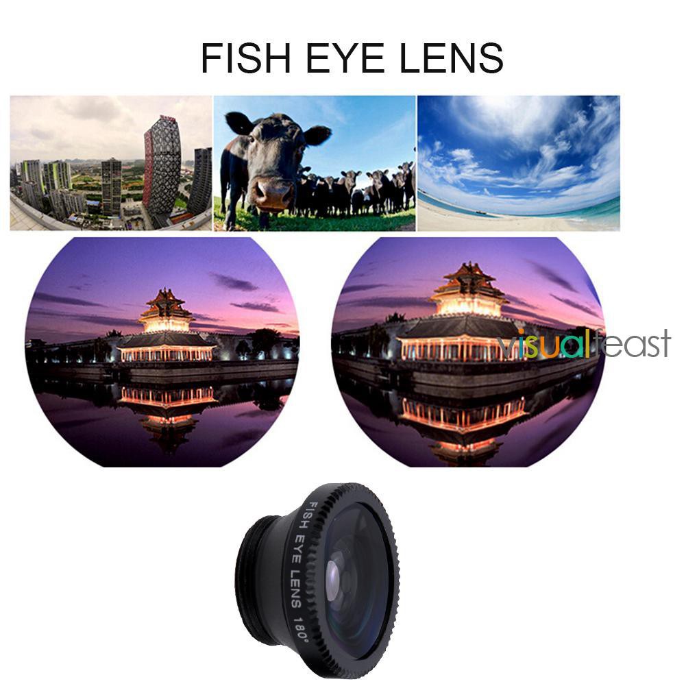 😉[Ready Stock/COD]😉3 in 1 Fish Eye+ Wide Angle+ Macro Camera Lens Kit for Phone