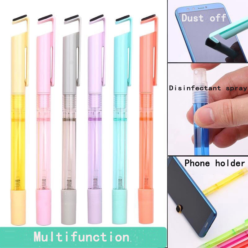 Bút viết mực nước 4 trong 1 có thể làm chai xịt cồn/giá đỡ điện thoại đa dụng