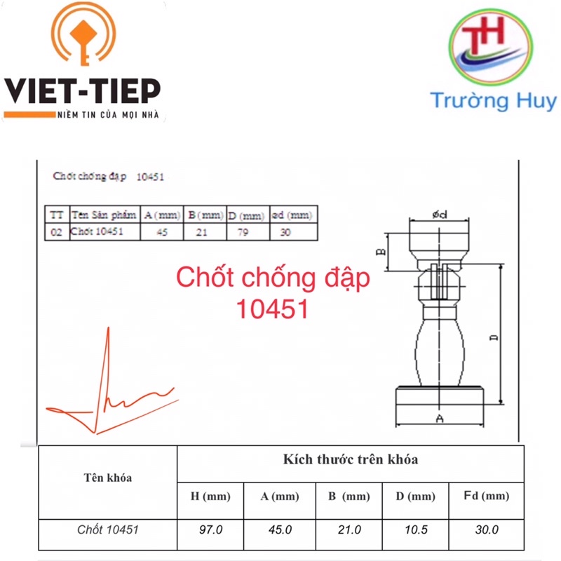 [chính hãng] chốt (hít) cửa Việt Tiệp (10450 &amp; 10451) - Bảo hành 2 nămi