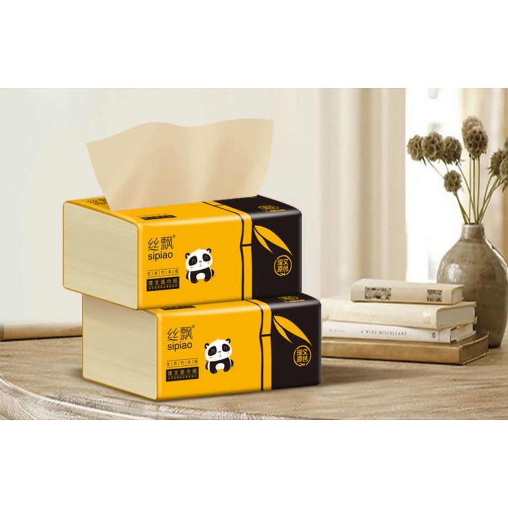 [HCM] Khăn Giấy Ăn Gấu Trúc Cao Cấp Làm Từ Sợi Tre Siêu Dai Siêu Mềm Mịn Cực Nhỏ Gọn Tiện Lợi