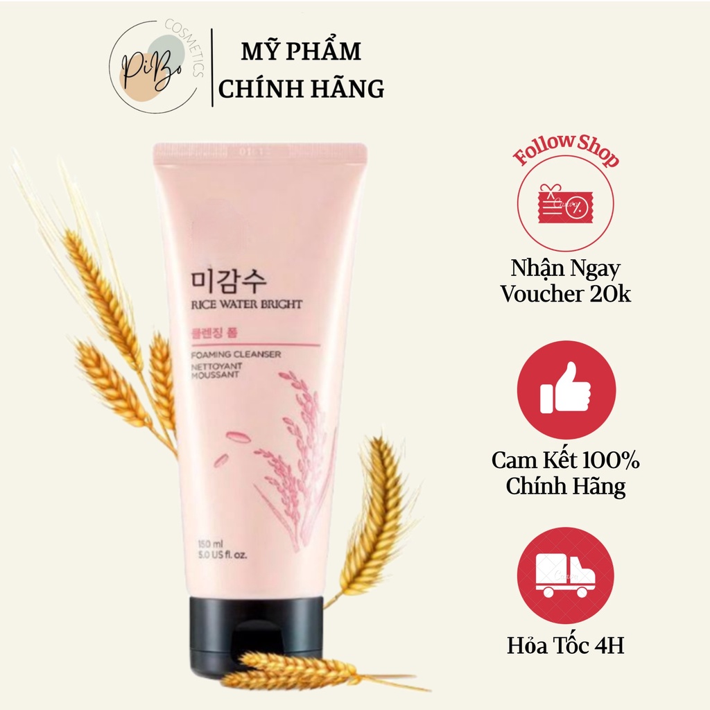 Sữa rửa mặt gạo The Face Shop Rice Water Bright Cleansing Foam 150ml