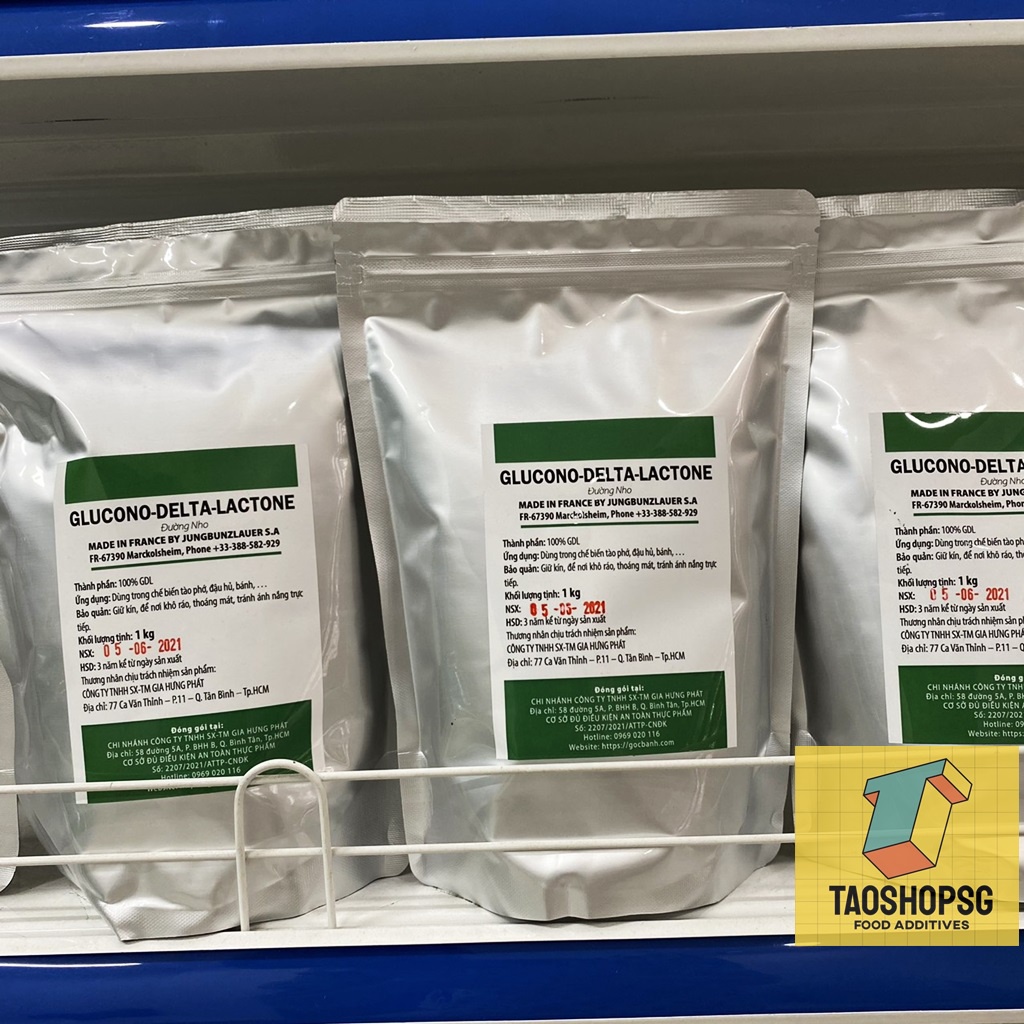 Đường nho Pháp Glucono Delta Lactone gói 1 kg, làm tào phớ, tào hủ không thạch cao.