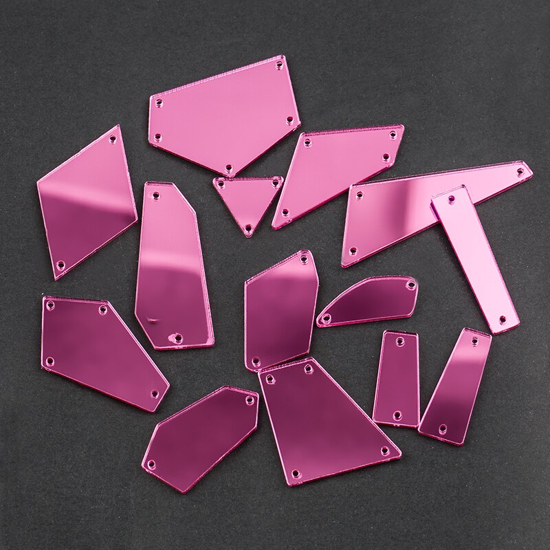 Set 30 / 60 / 100 Viên Đá Acrylic Màu Hồng / Hồng Thêu Thủ Công Đa Ứng Dụng