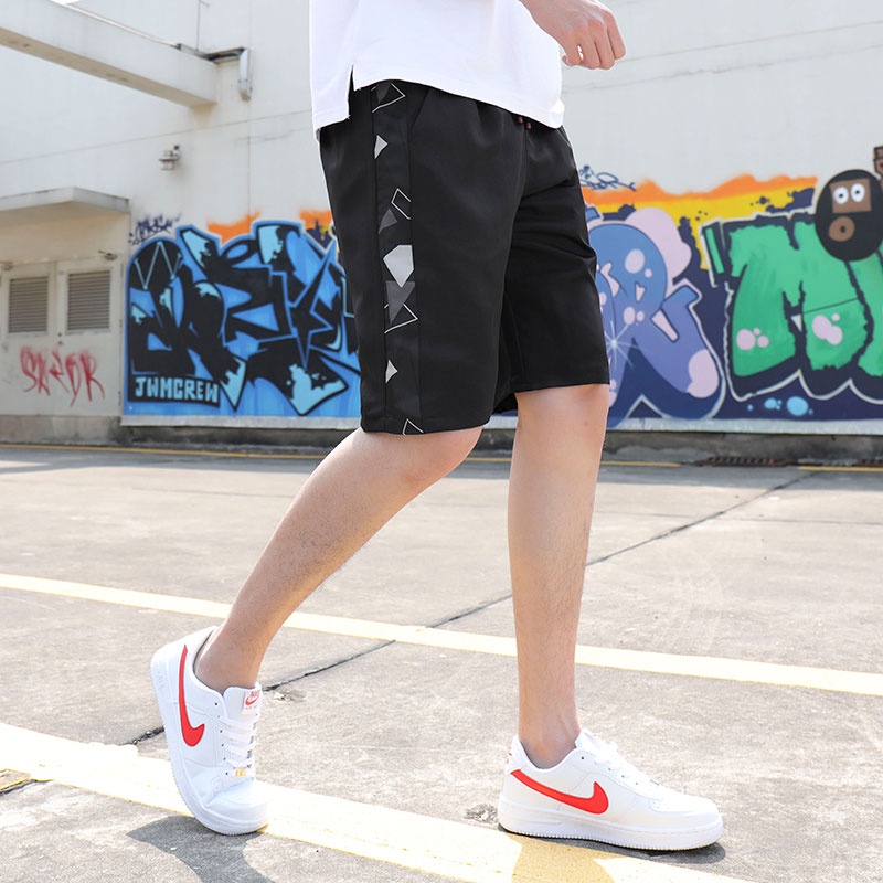 Quần Short Thể Thao Ống Rộng Màu Đen Thời Trang Mùa Hè Cho Nam