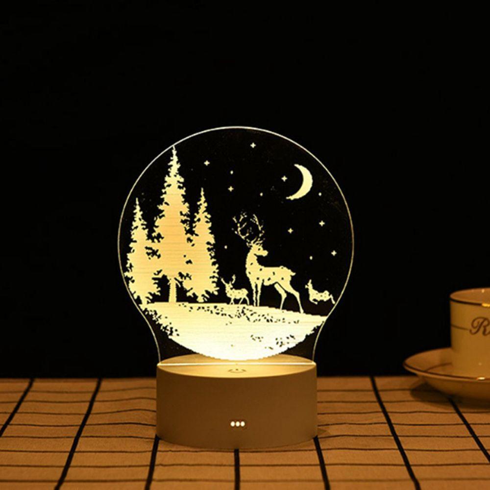 YIYU Đèn Ngủ Để Bàn Hình Nai 3D USB TYLER1 Dùng Trang Trí Nhà Dịp Giáng Sinh