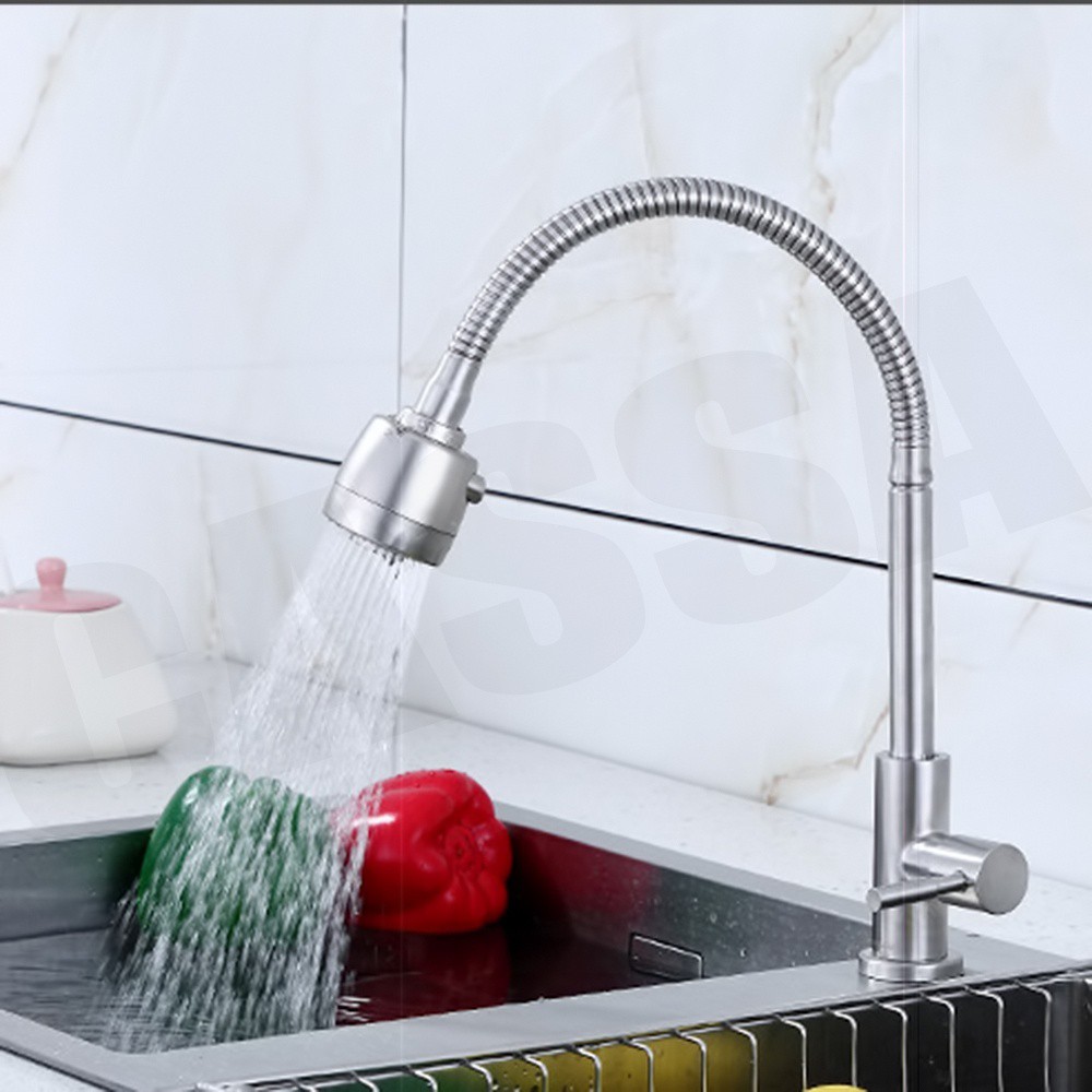 Vòi rửa bát cắm chậu cần sun Sunzin, chất liệu inox 304, tặng 1 dây dẫn nước