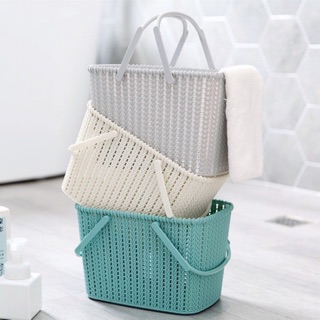 Rỏ hai quai xách đựng đồ đa năng/ rỏ nhựa giả mây Hàn Quốc