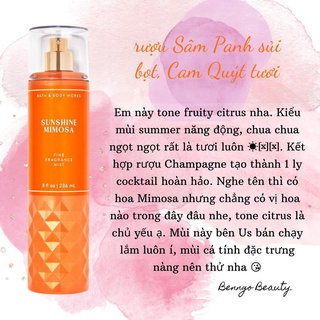 [BILL MỸ] SUNSHINE MIMOSA - BỘ XỊT THƠM DƯỠNG THỂ BATH AND BODY WORKS ☀️🍊