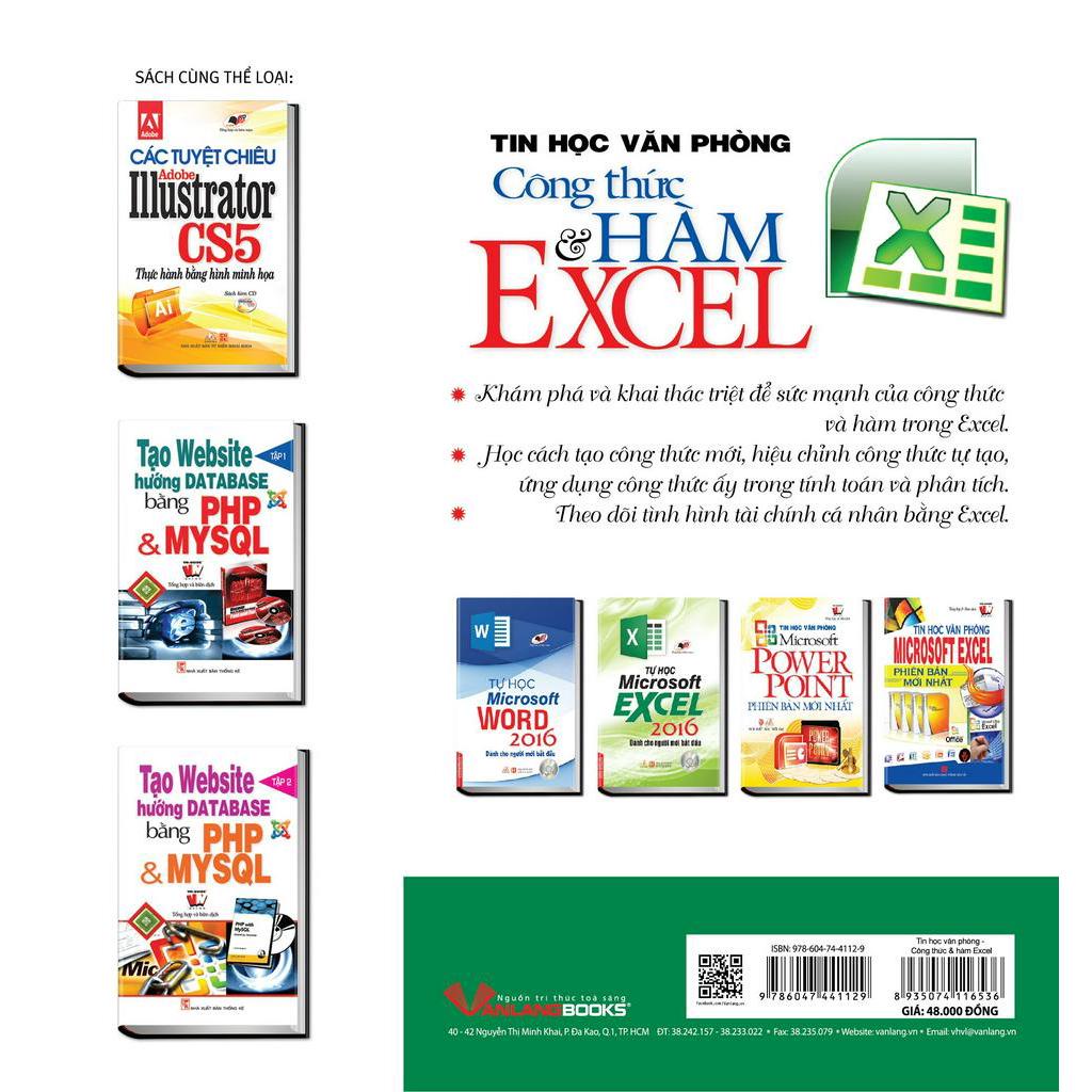 Sách Tin Học Văn Phòng - Công Thức &amp; Hàm Excel